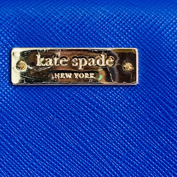 Kate Spade Laptop Sleeve 13.5 x 10 inches Blue Indigo Black Interior as is - Picture 2 of 11